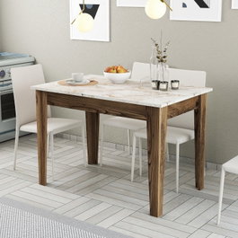 Hanah Home Kiev 506 Mesa de Cocina - Nogal y Blanco